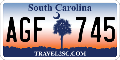 SC license plate AGF745