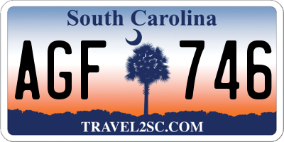 SC license plate AGF746