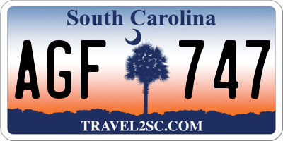 SC license plate AGF747