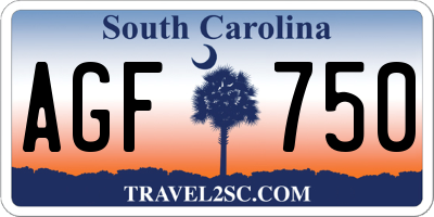 SC license plate AGF750