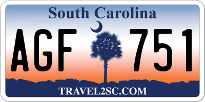 SC license plate AGF751