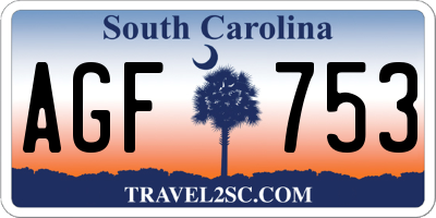 SC license plate AGF753