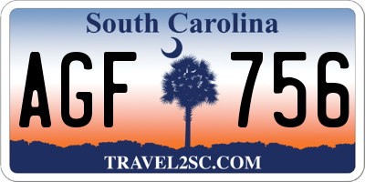 SC license plate AGF756