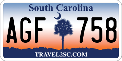 SC license plate AGF758
