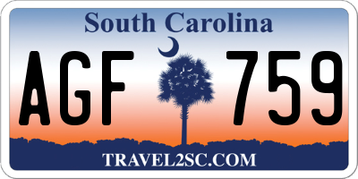 SC license plate AGF759