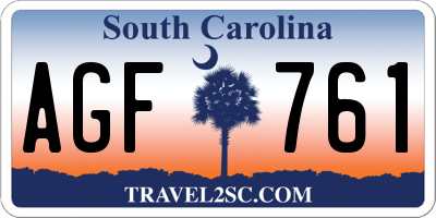 SC license plate AGF761