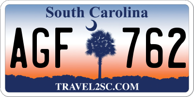 SC license plate AGF762
