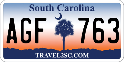 SC license plate AGF763