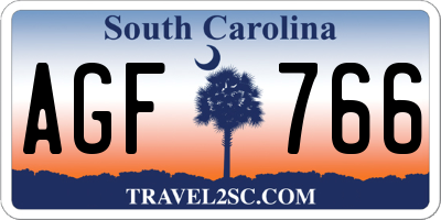 SC license plate AGF766