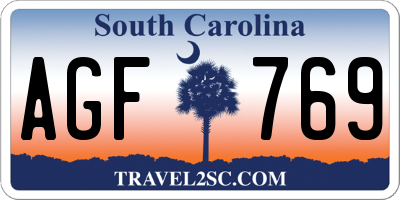 SC license plate AGF769