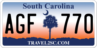 SC license plate AGF770