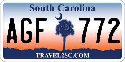 SC license plate AGF772
