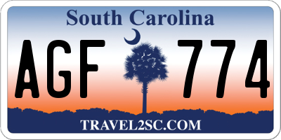 SC license plate AGF774