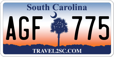 SC license plate AGF775