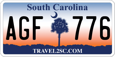 SC license plate AGF776