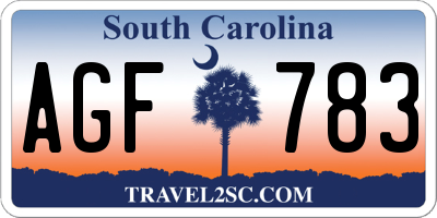 SC license plate AGF783