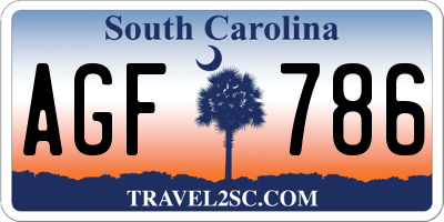 SC license plate AGF786