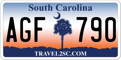 SC license plate AGF790