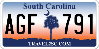 SC license plate AGF791