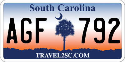 SC license plate AGF792