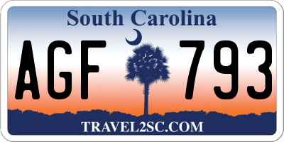 SC license plate AGF793