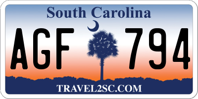 SC license plate AGF794