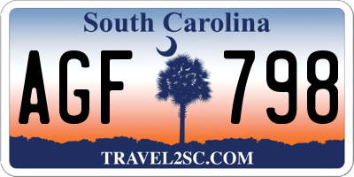 SC license plate AGF798