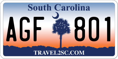 SC license plate AGF801