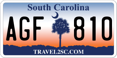 SC license plate AGF810