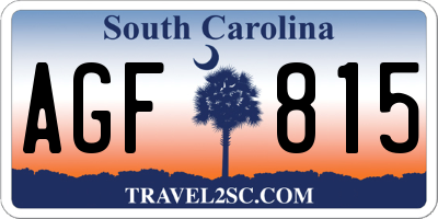 SC license plate AGF815