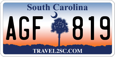 SC license plate AGF819