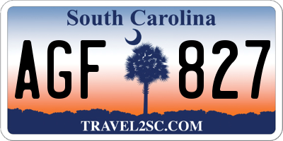 SC license plate AGF827