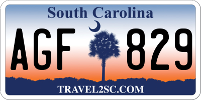 SC license plate AGF829