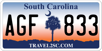 SC license plate AGF833