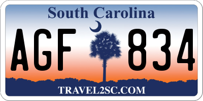 SC license plate AGF834