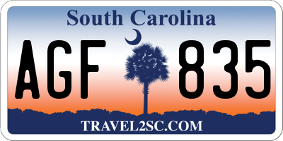 SC license plate AGF835