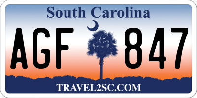 SC license plate AGF847