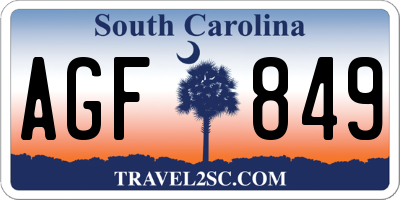 SC license plate AGF849
