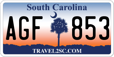 SC license plate AGF853