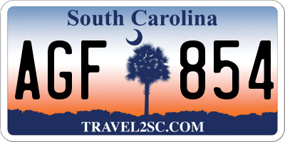 SC license plate AGF854