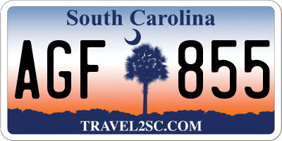 SC license plate AGF855