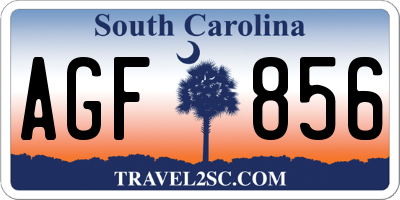 SC license plate AGF856
