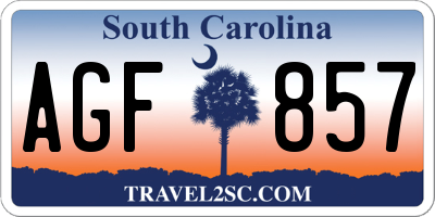 SC license plate AGF857