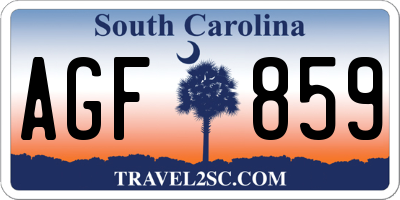 SC license plate AGF859