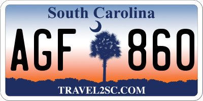 SC license plate AGF860