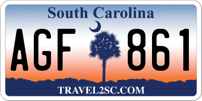 SC license plate AGF861