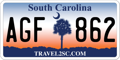 SC license plate AGF862