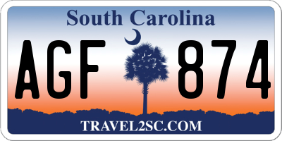 SC license plate AGF874