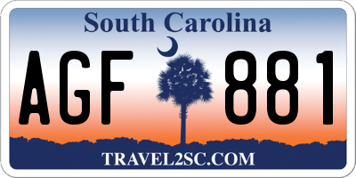 SC license plate AGF881