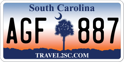 SC license plate AGF887